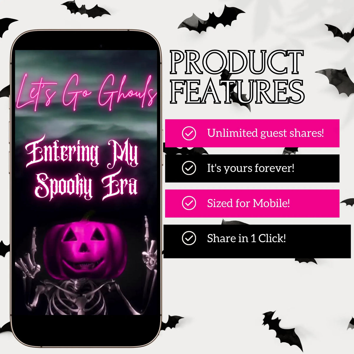 Halloween Video Invitation, In my Spooky Era Animated Invite, Editable Halloween Party Mobile Evite