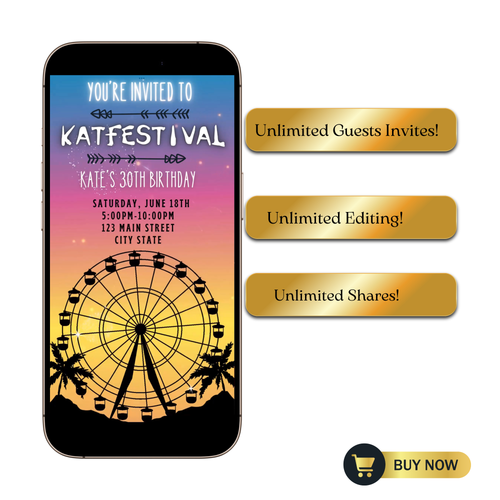 Music Festival Video Invitation | Digital Festival Invite | Editable Canva Template