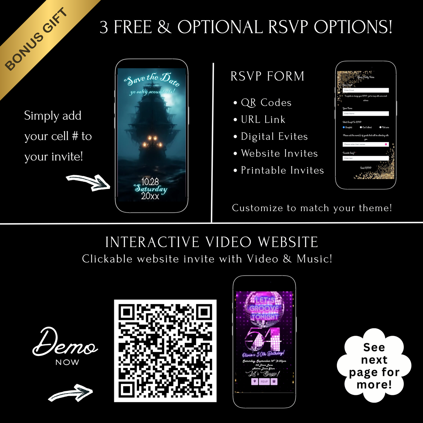 Ghost Ship Halloween Party Video Invitation | Editable Pirate Skeleton Invite | Editable Canva Invite Template