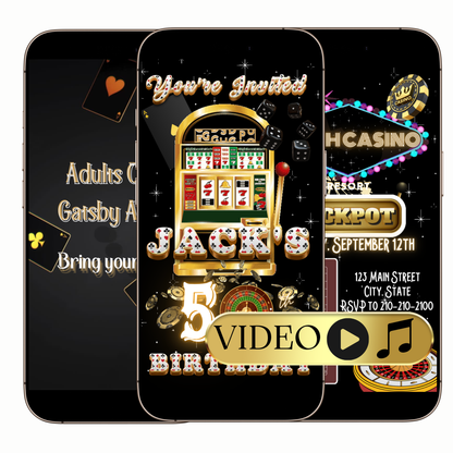 Vegas Theme Party Animated Evite Template