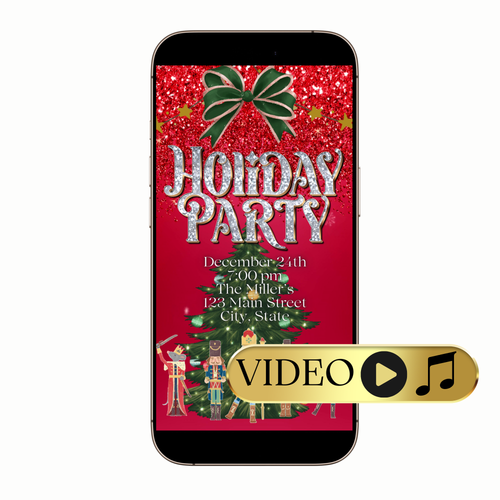 Nutcracker MP4 video invitation with classic nutcracker character design