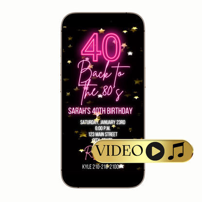 Hand holding phone with animated falling stars invite playing