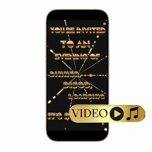 Editable retro disco glam video template in MP4 format