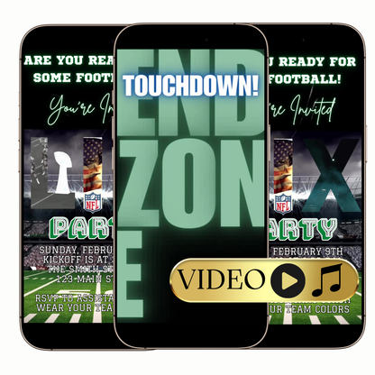 Editable Touchdown Football Video Invitation