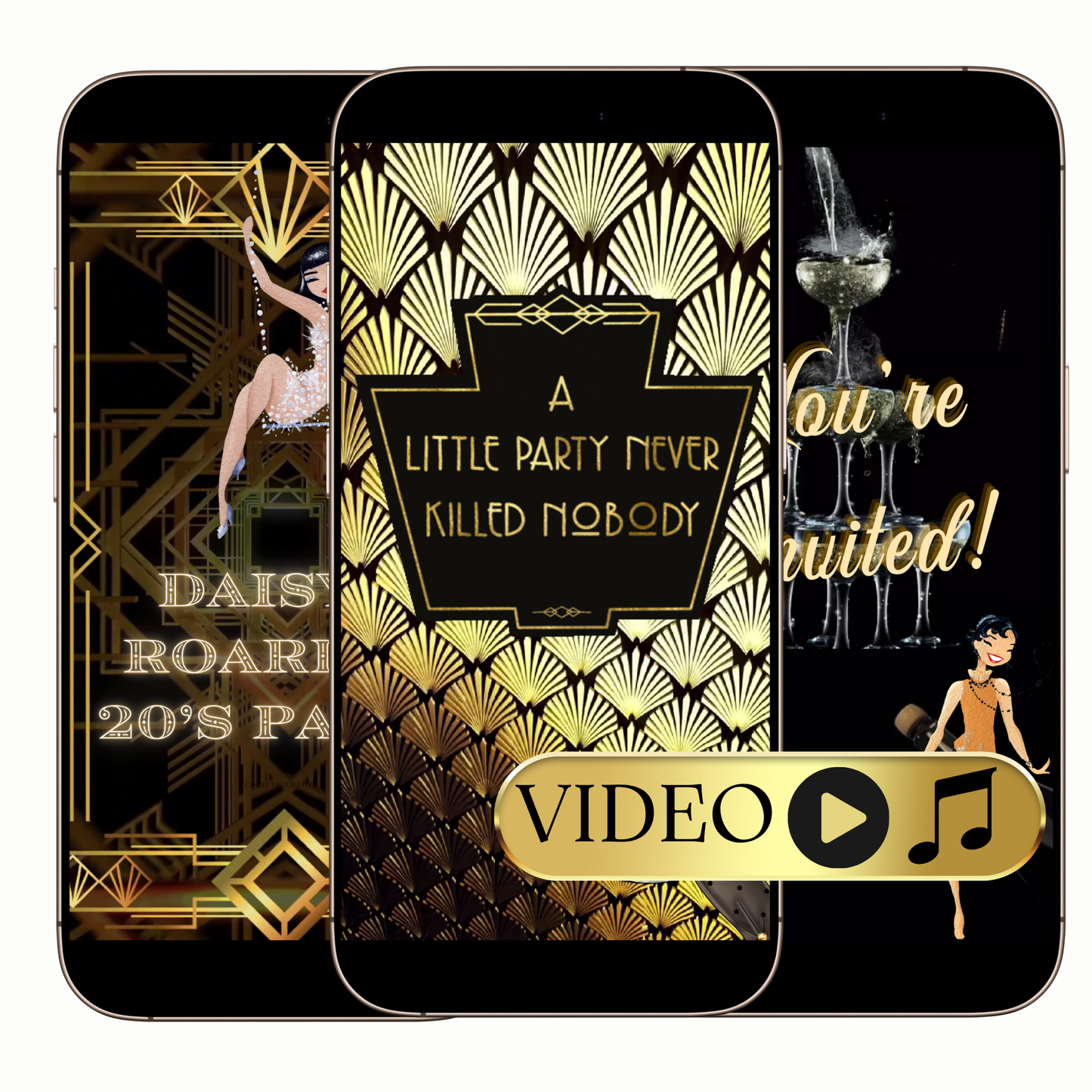 Editable Great Gatsby Party Video Invitation