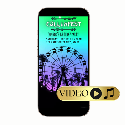 Digital Collinfest ferris wheel video invitation template