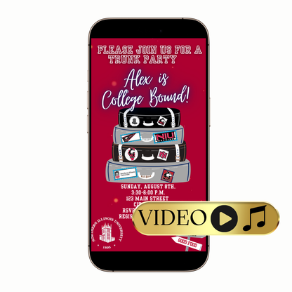 Editable College Bound Spirit Digital Video Invitation Template