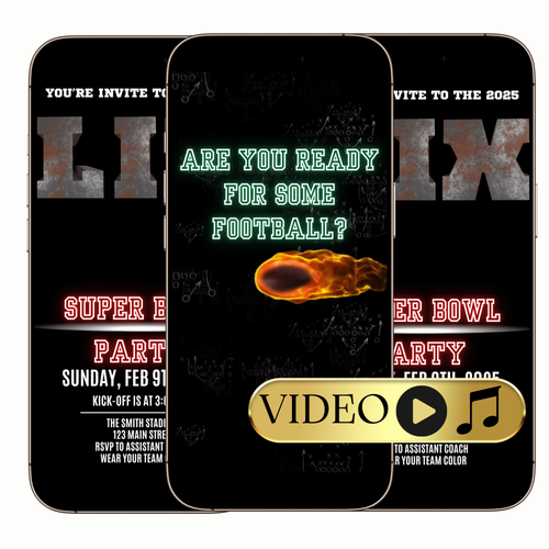 Super Bowl 59 video invitation digital template 2025
