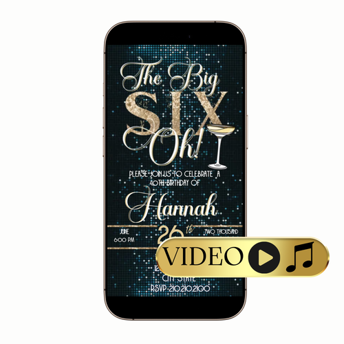 Editable Champagne Disco Night Digital Video Invitation Template