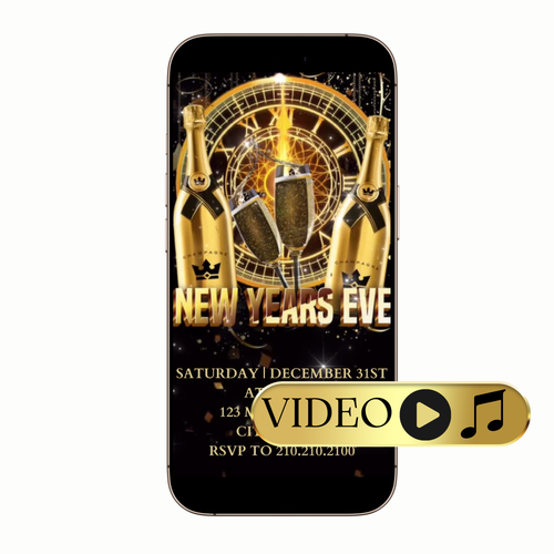 Close-up of champagne flute clink with glitter confetti burst