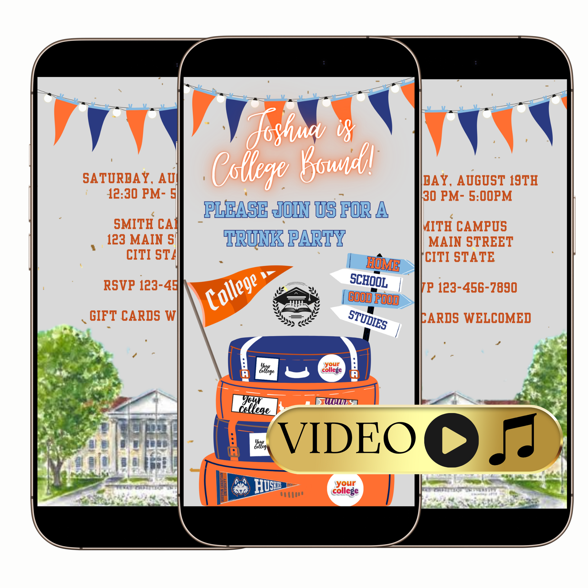 Digital College Bound Party Video Invitation