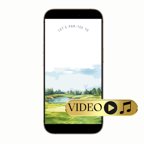 Golf course video invitation digital template par-tee