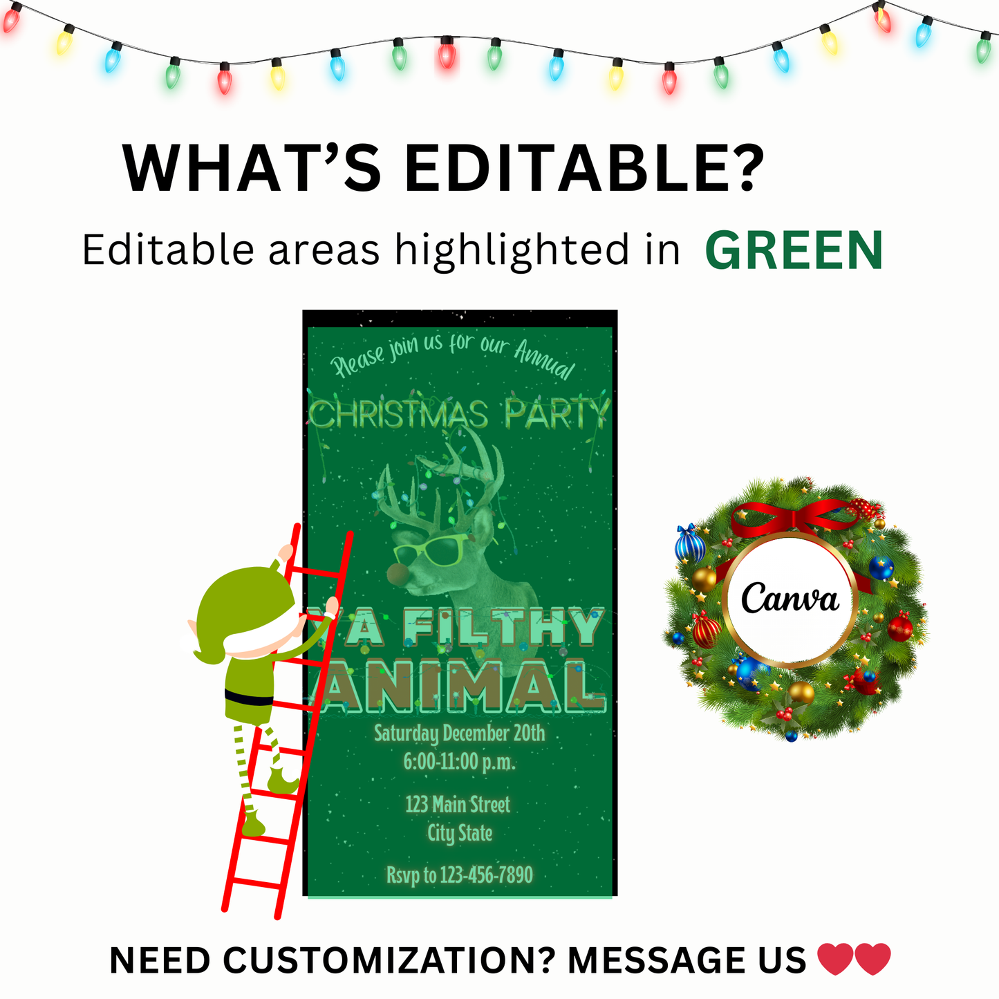 Ya Filthy Animal Christmas Video Invitation – Editable Christmas Vacation Evite