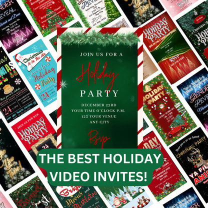 Christmas Party Video Invitation – Editable Animated Holiday Party Mobile Evite