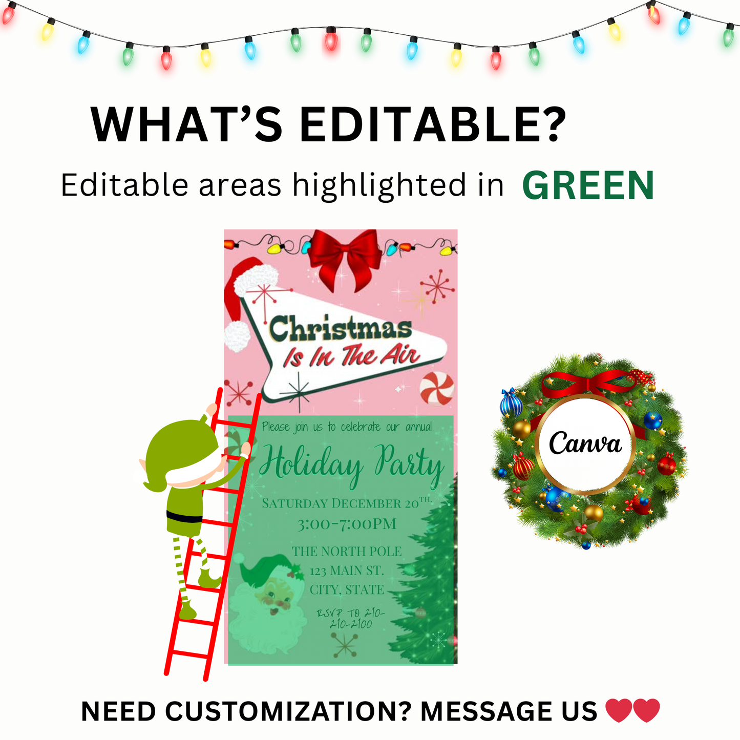 Pink Retro Christmas Party Video Invitation – Editable Pink Christmas Evite