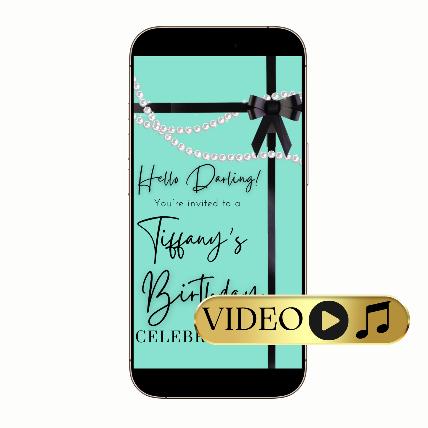 Editable Tiffany-blue glam party invitation template