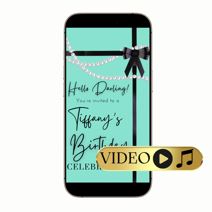 Editable Tiffany-blue glam party invitation template