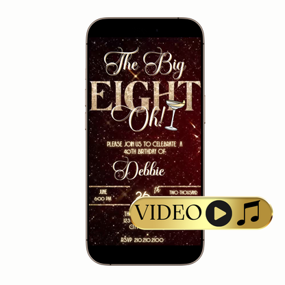 Editable Golden Milestone Video Invitation Template