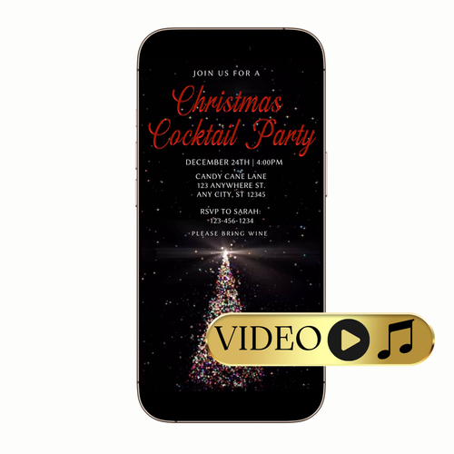 Cocktail Tree MP4 video invitation with chic graphics