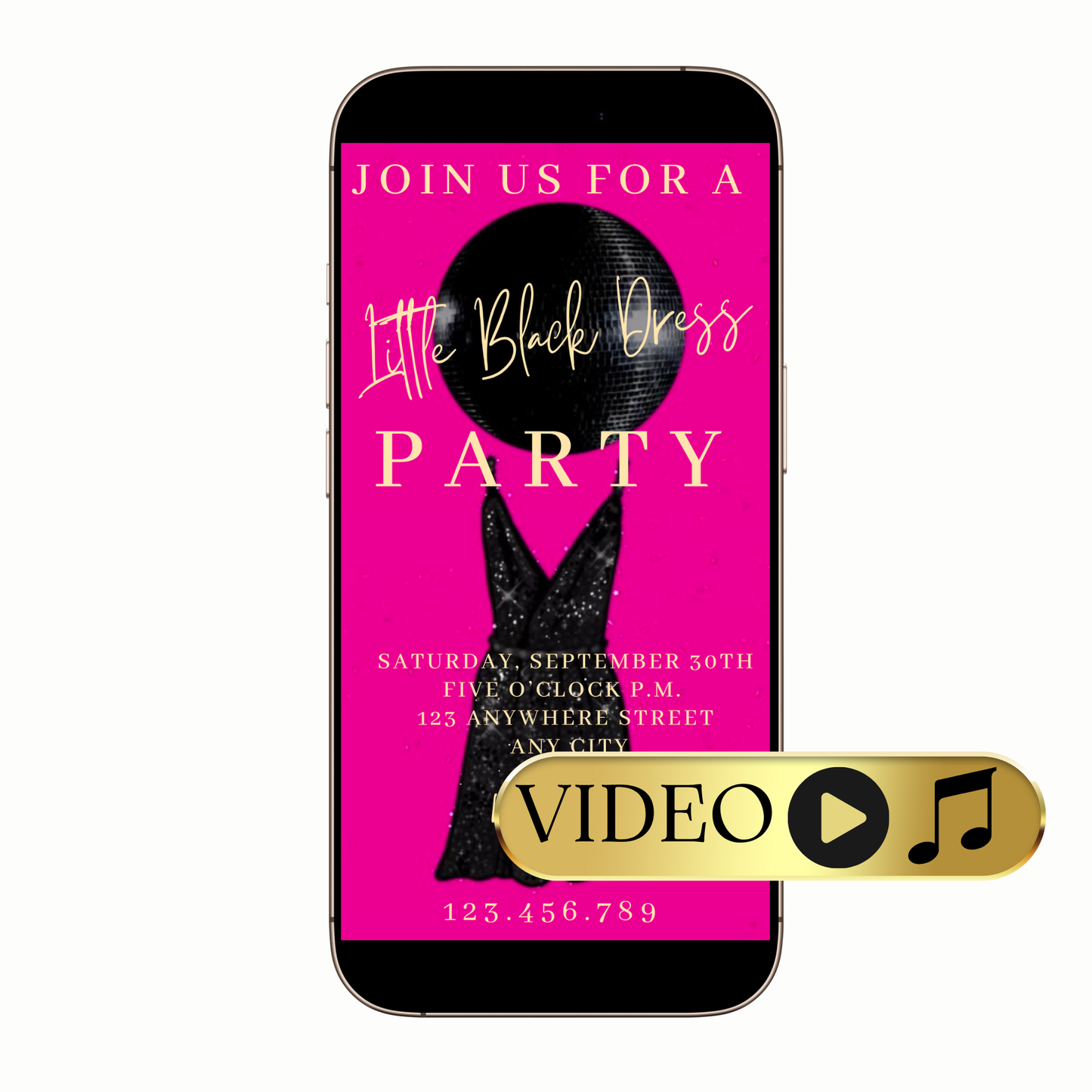 Editable Little Black Dress Theme Video Invitation Template