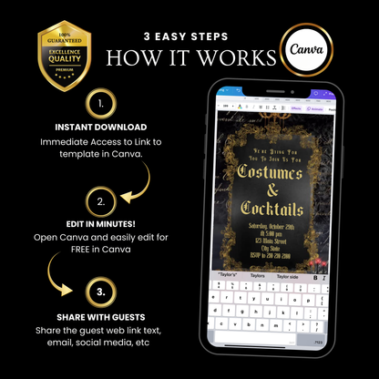 Halloween-Videoeinladung, Einladung zu Gothic-Cocktails und Kostümen