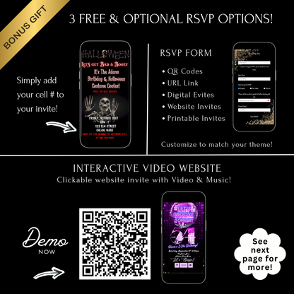 Halloween Video Invitation | Animated Halloween Digital Evite | Editable Canva Invite Template