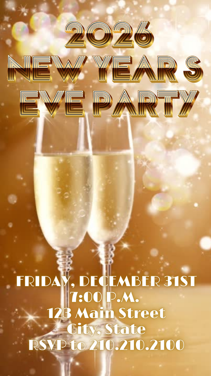 Online editable retro Art Deco video party invite