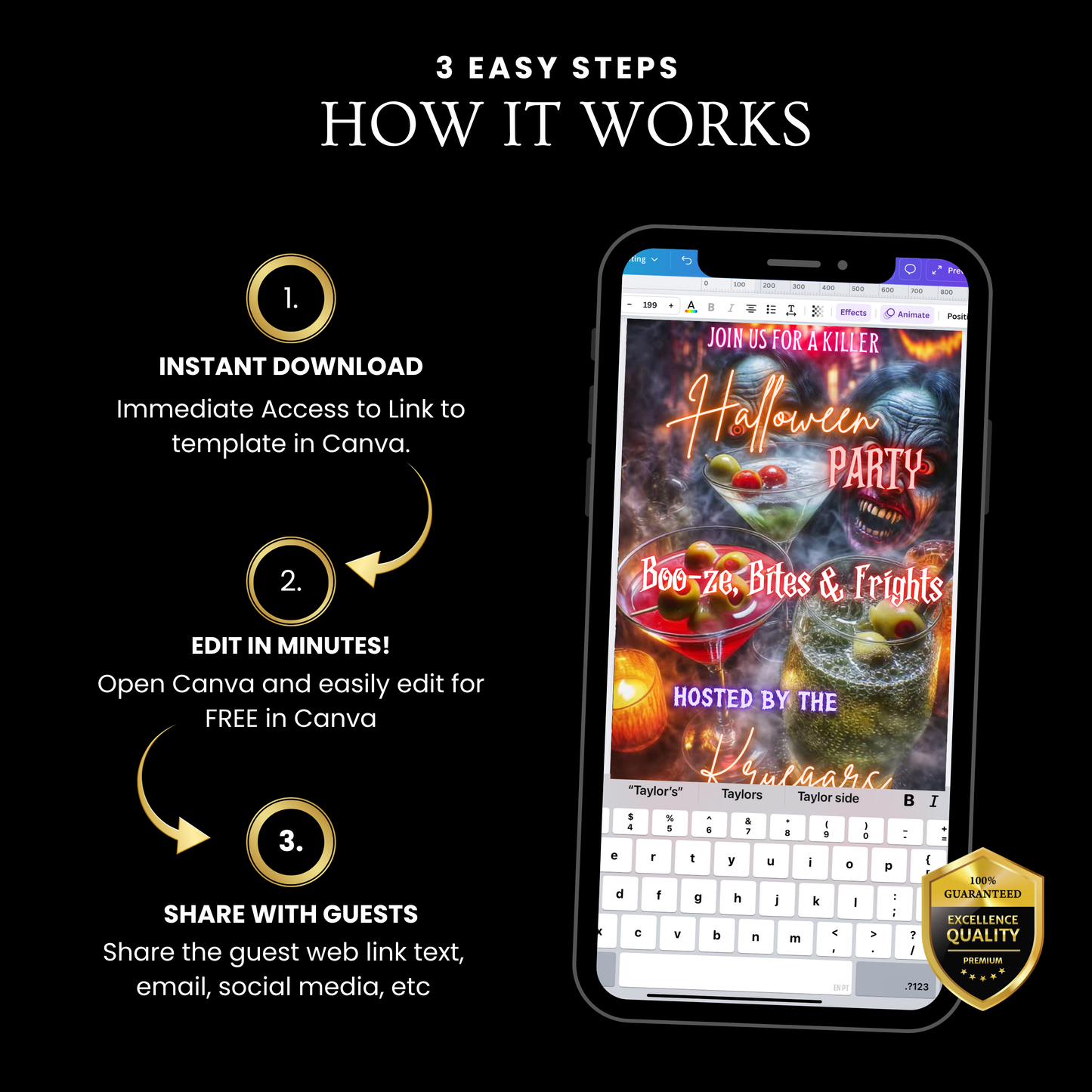 Halloween Video Invitation | Monster Animated Invite | Editable Halloween Bad and boozy Mobile Evite