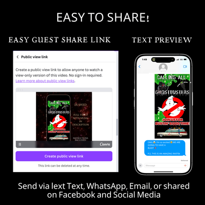 Halloween Video Invitation | Animated Halloween Digital Evite | Editable Canva Invite Template
