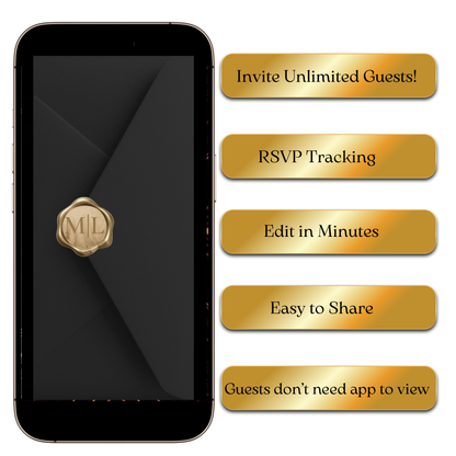 Editable black and white engagement video invite online