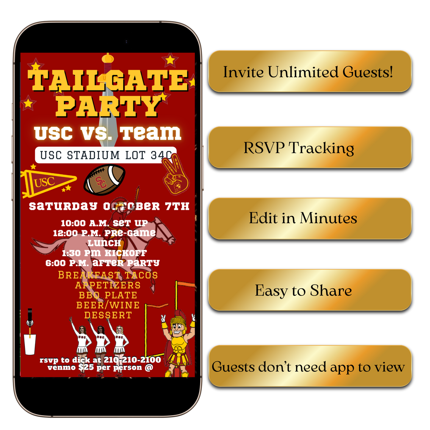 Editable football game day video invite template online
