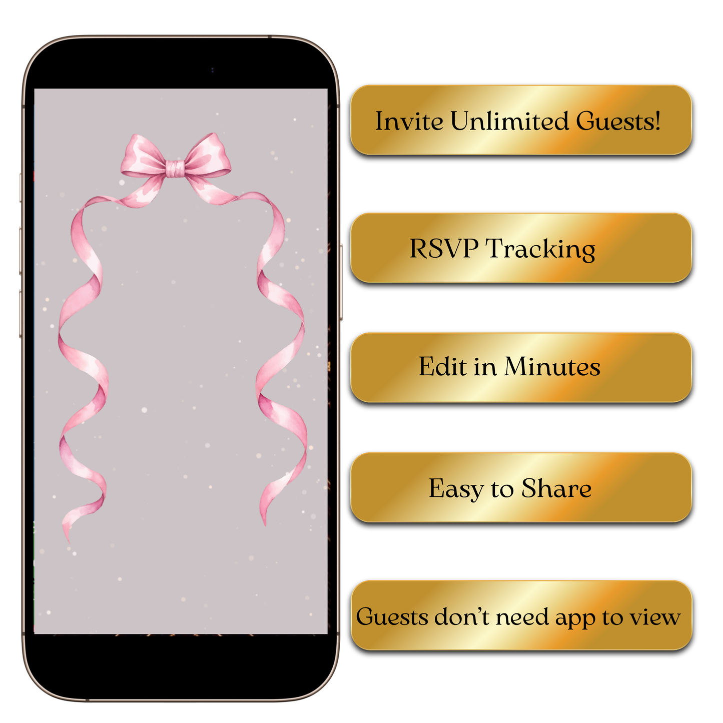 Editable pink ribbon video invite template online