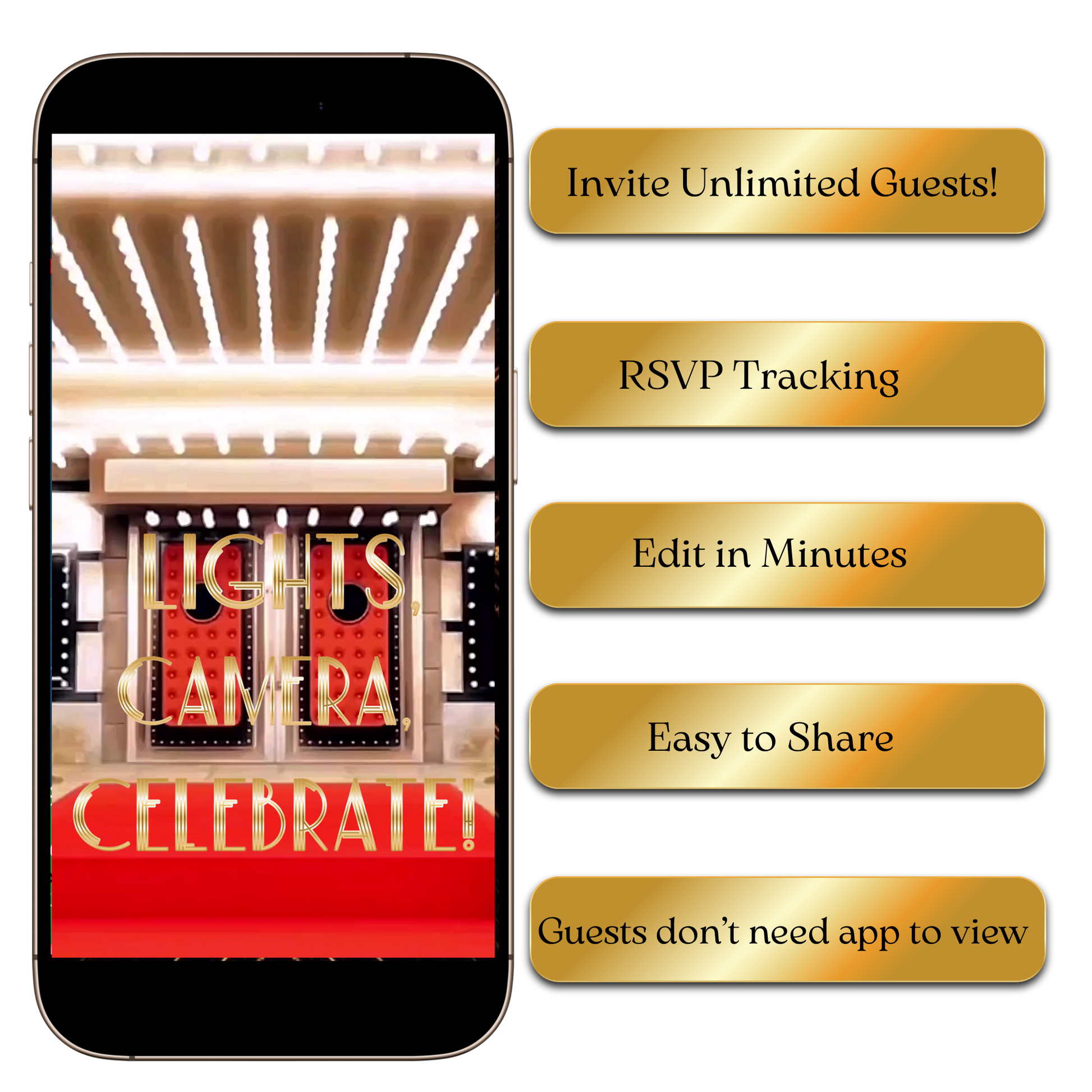 Editable starlit night premiere video invite online