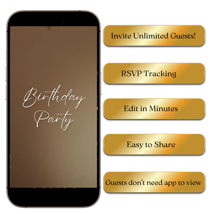 Elegant Birthday Dinner Evite MP4 Invite