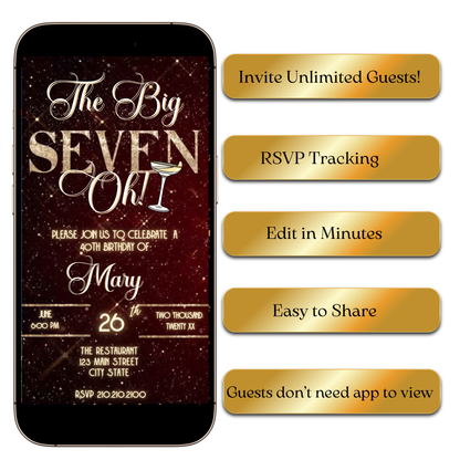 Digital Golden Age Celebration Video Invitation MP4 Invite