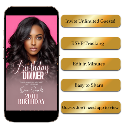 Modern Glam Party Evite Template