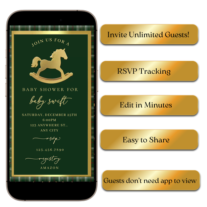 Baby shower RL Horse MP4 invitation shared on WhatsApp
