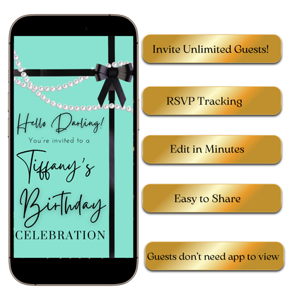 Breakfast at Tiffany’s stylish video invitation shared on social media feed