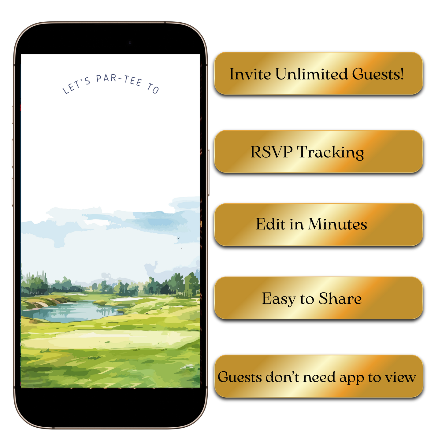 Scenic golf outing video invite editable online