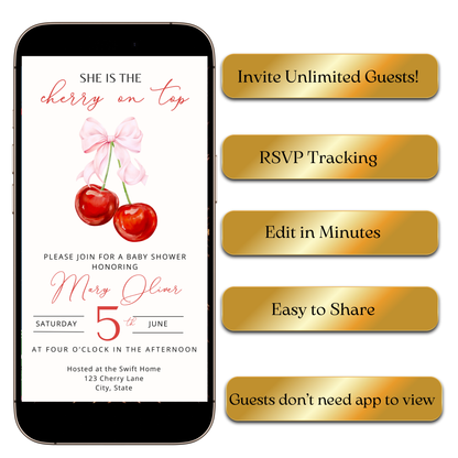 Desktop editor customizing shower details on cherry video template