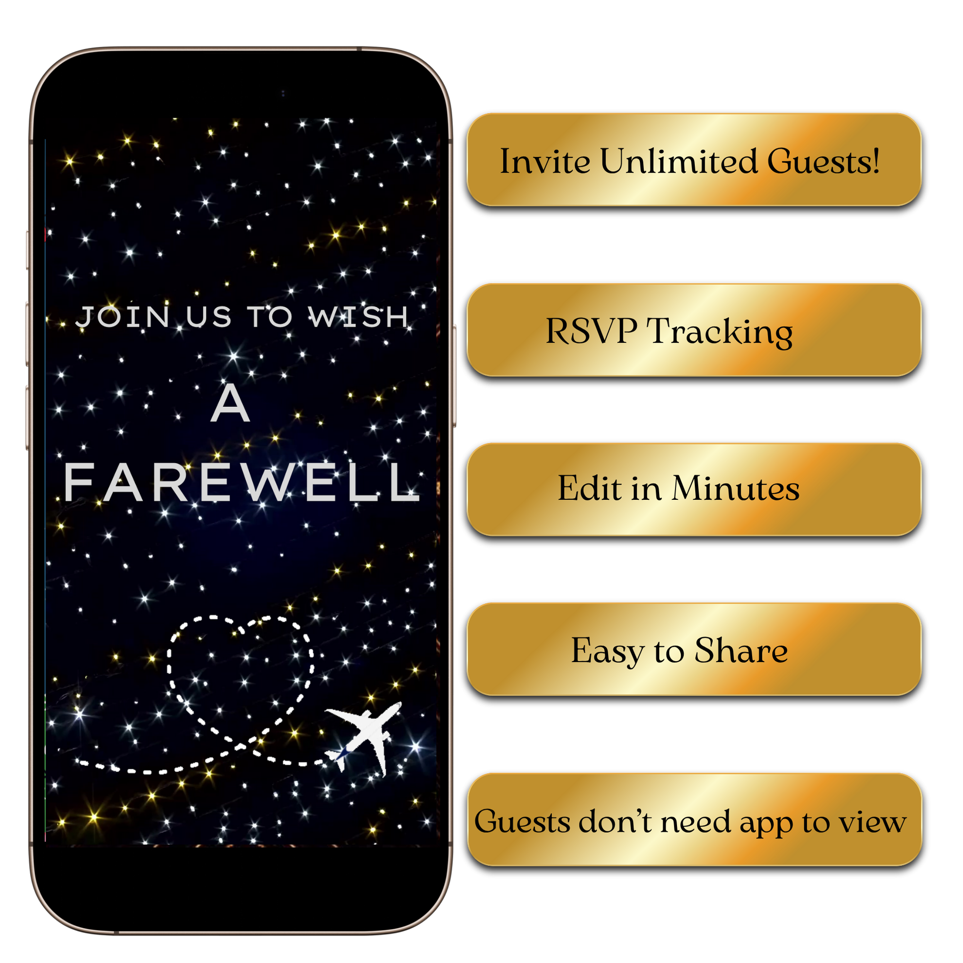 Digital Farewell Party Video Invitation – Bon Voyage Animated Evite Template MP4 Invite