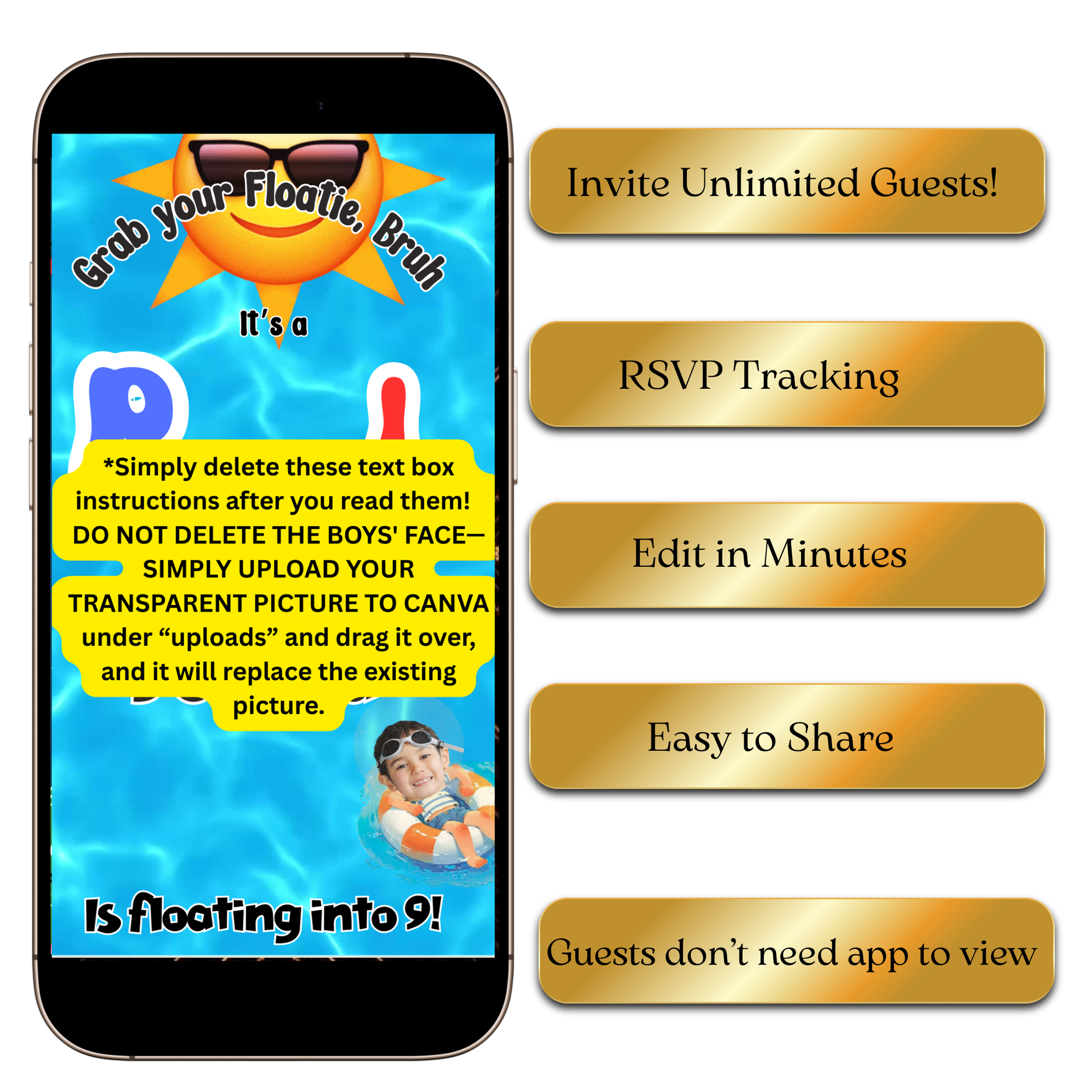 WhatsApp chat preview sending pool party video invitation
