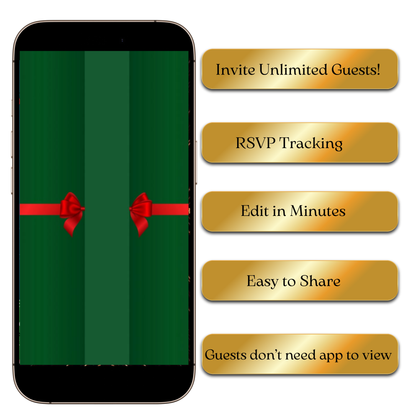 Green festive holiday knit animated invite template