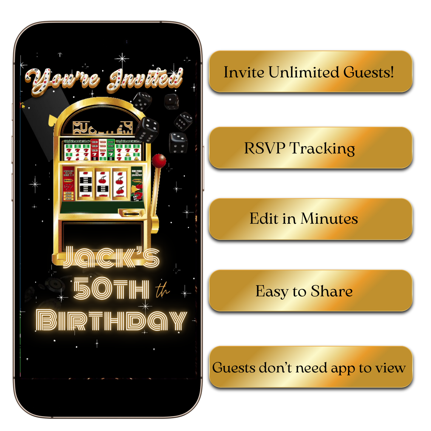 Digital Jackpot Casino Night Video Invite – Poker Party Animated Template MP4 Invite