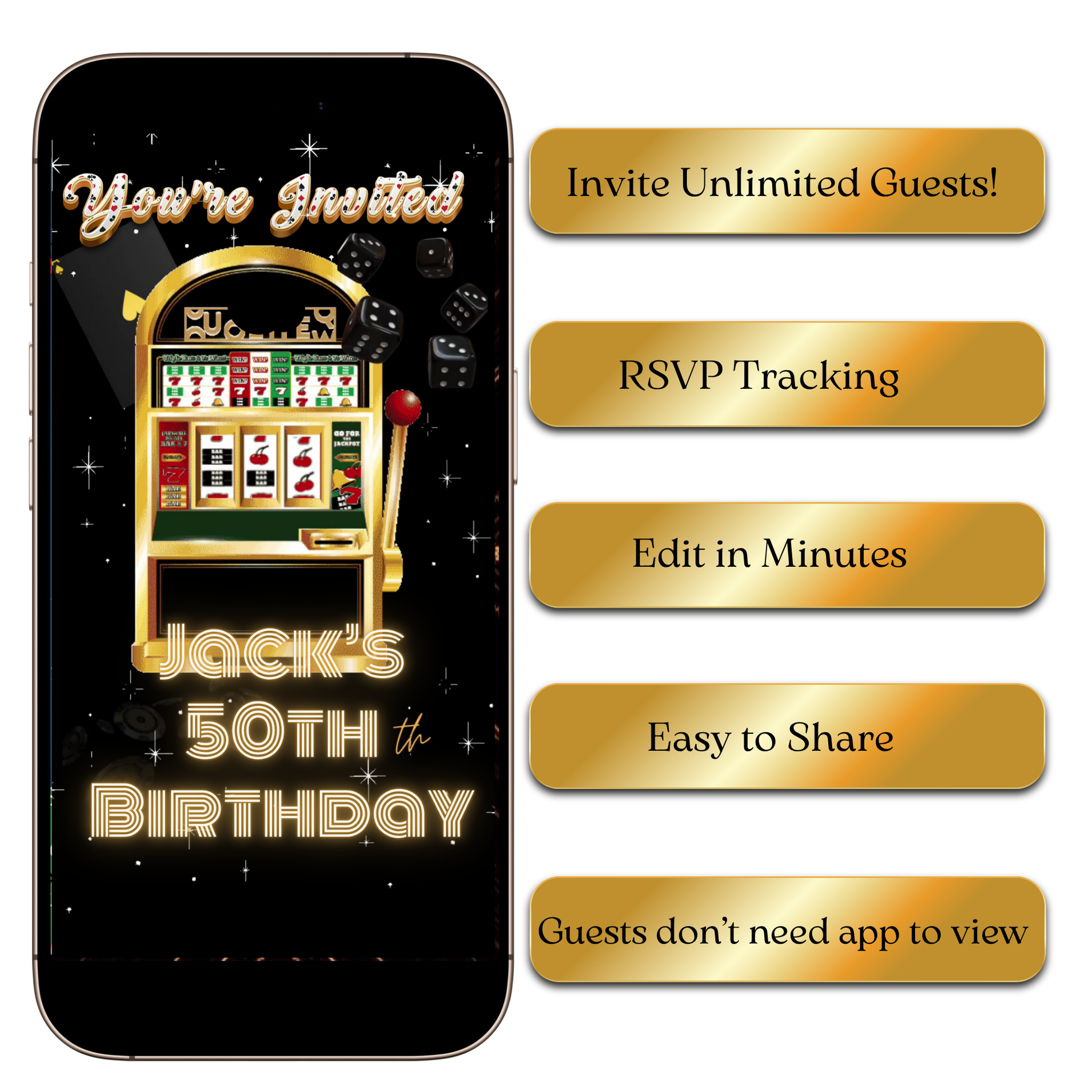 Digital Jackpot Casino Night Video Invite – Poker Party Animated Template MP4 Invite