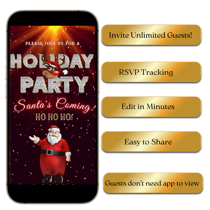 Animated Santa Deluxe festive video invitation with deluxe graphics