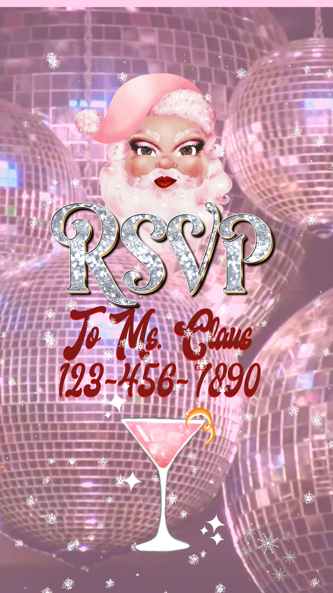 Chic seasonal Jingle Ladies video invitation with sparkle accents