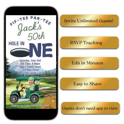 Instagram feed preview of golf party video invitation