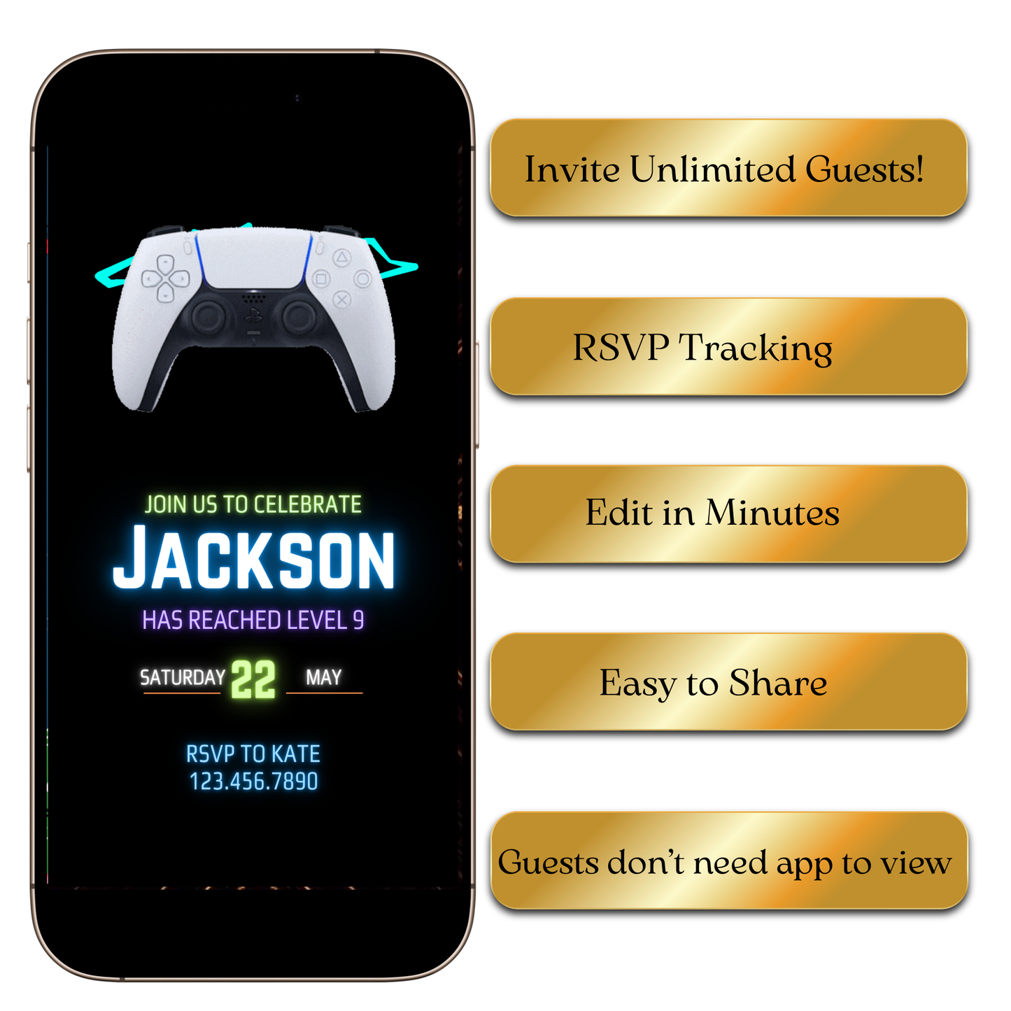 Digital Gamer Birthday Video Invitation