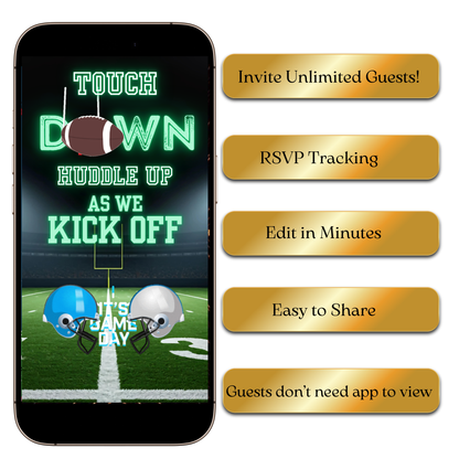 Date/time layout with bold numerals and goal-post divider